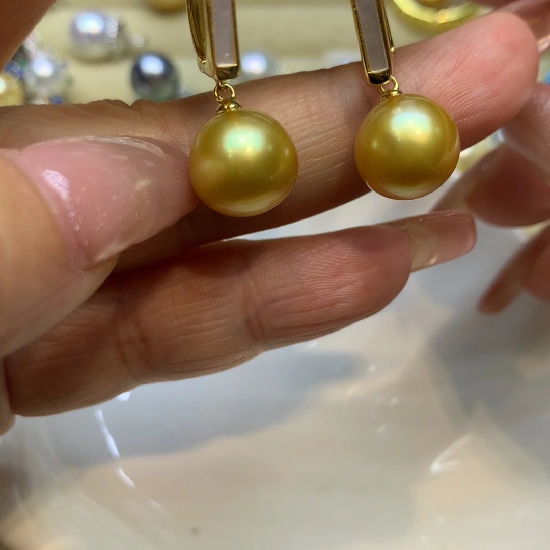 银S925镶嵌耳饰海水珍珠