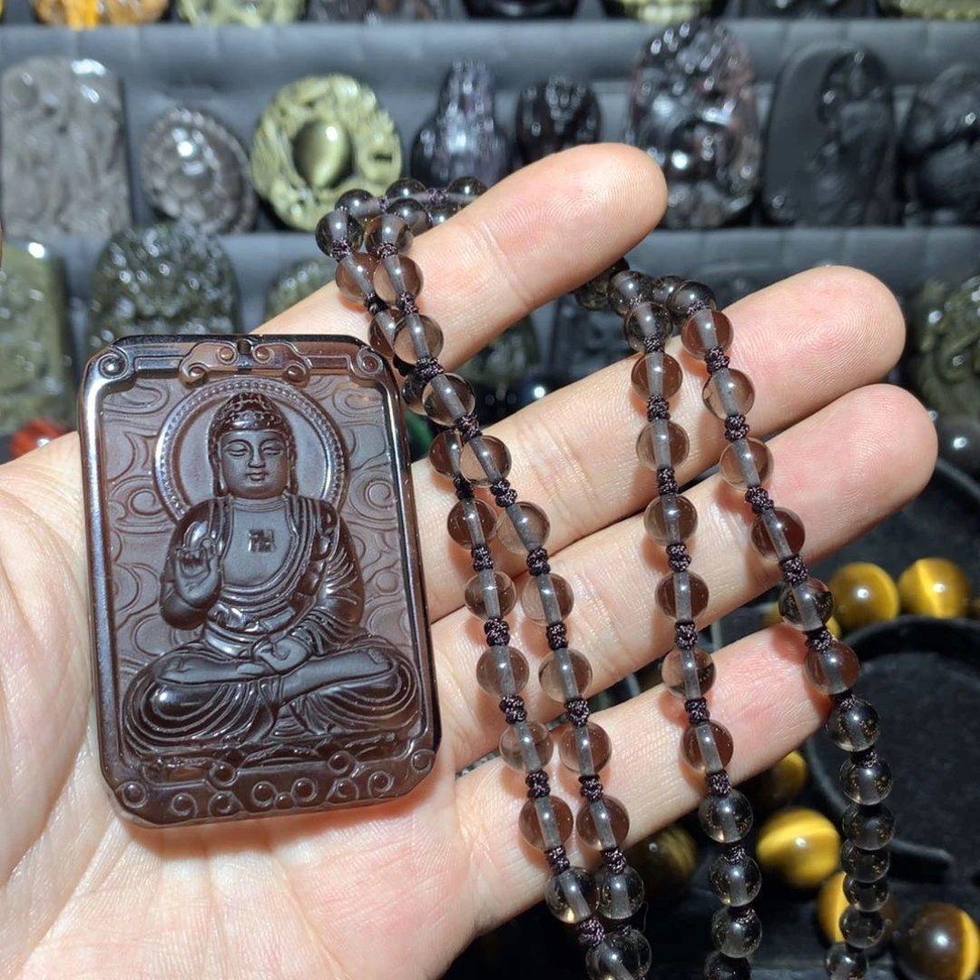 黑曜岩颈饰未镶嵌阿**哥