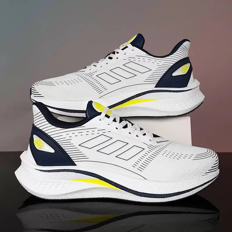 W6166男透气鞋子跑步鞋系带情侣轻便网面运动鞋潮鞋百搭男士潮流