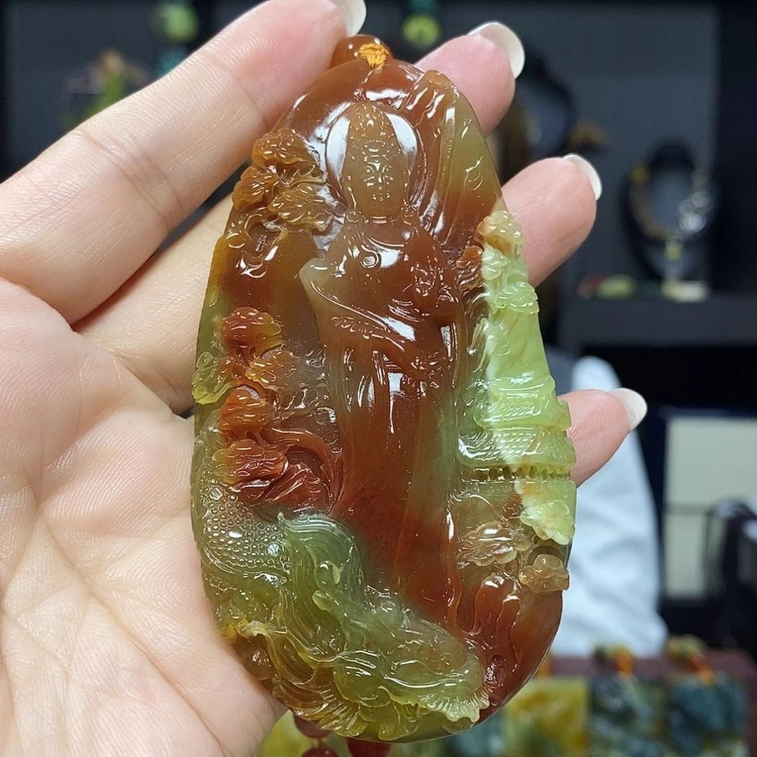 未镶嵌岫玉挂件吊坠项链