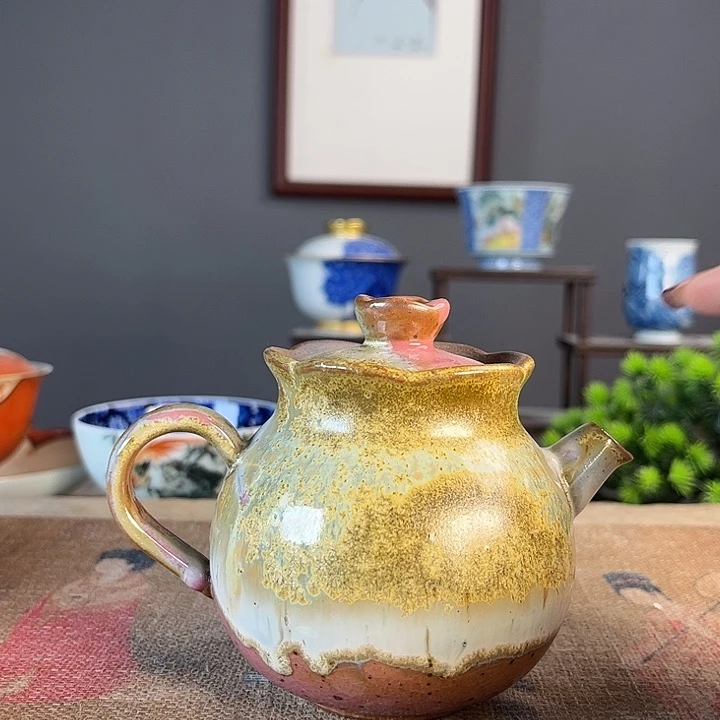 摆件景德柴烧茶杯多人