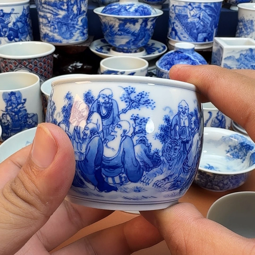 等***哥杯子景德镇全手工手绘陶瓷