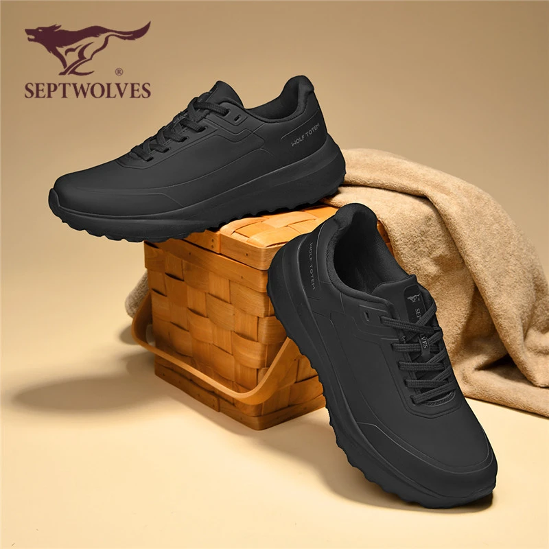 七匹狼新款耐磨轻便低帮男轻质车缝线休闲鞋健步鞋运动鞋防水通勤
