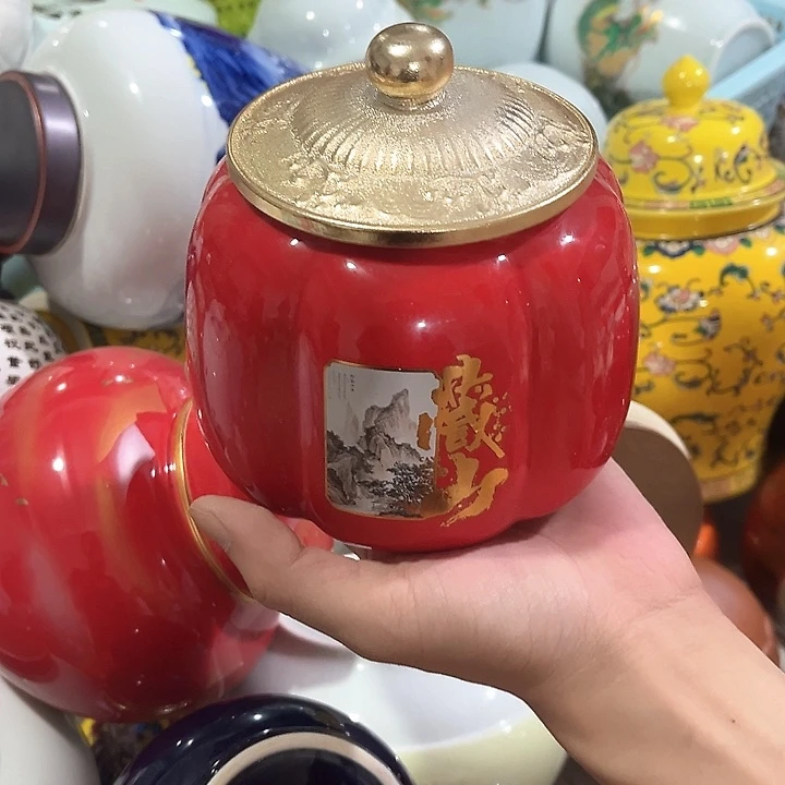 茶叶罐陶瓷罐防潮罐陶瓷罐子