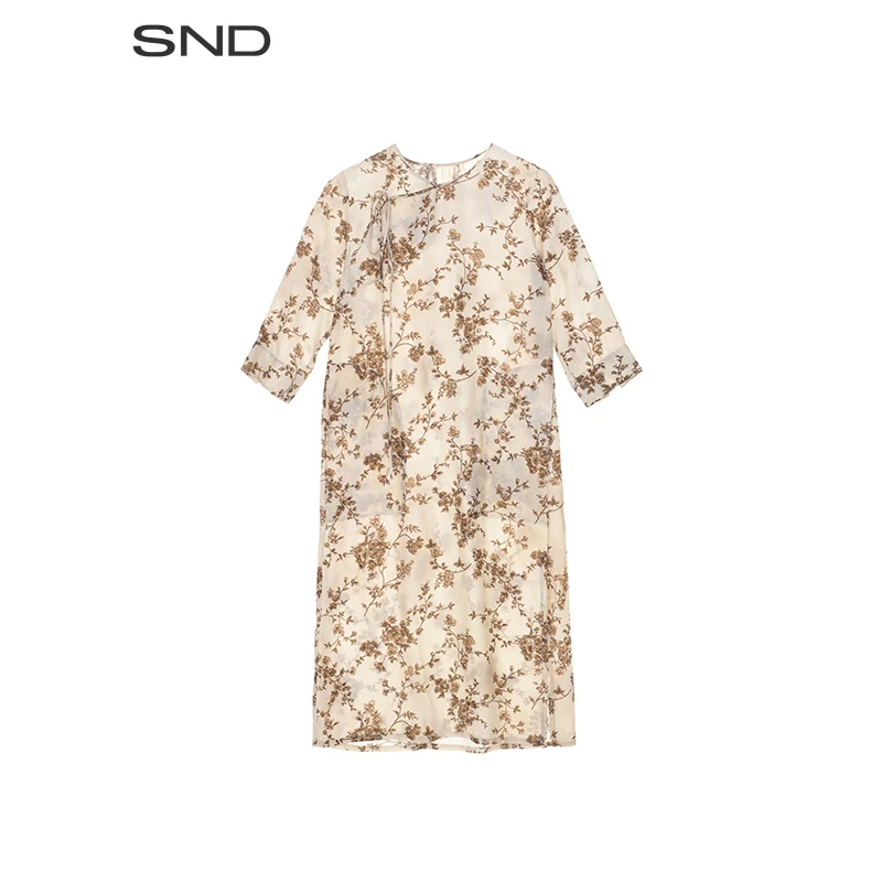 SND【UMA WANG 设计师品牌】SND SS25 斜襟中袖长裙