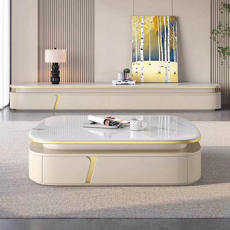2025款新款意式轻奢微晶石客厅家用现代简约高级感茶几电视柜组合