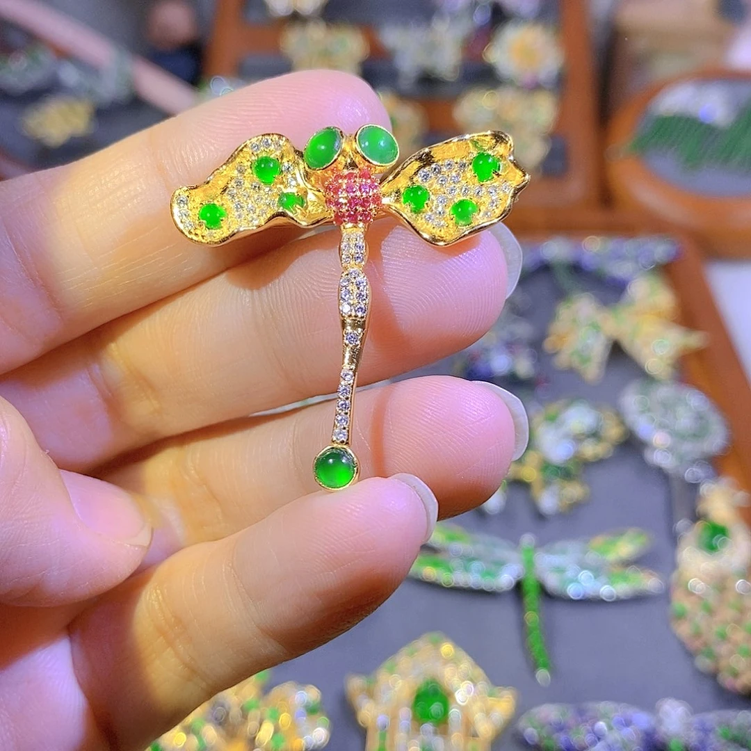 颈饰银S925镶嵌翡翠