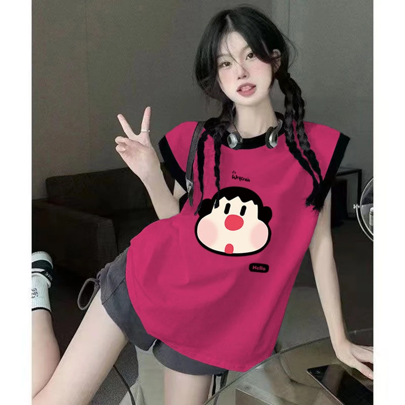 中长款夏季大码重磅纯棉圆领2025新款薄款宽松上衣女无袖显瘦背心