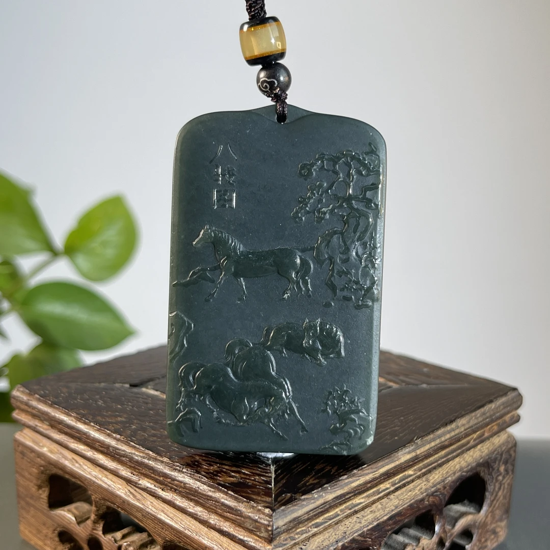 JTA17-018 和田玉-八骏图