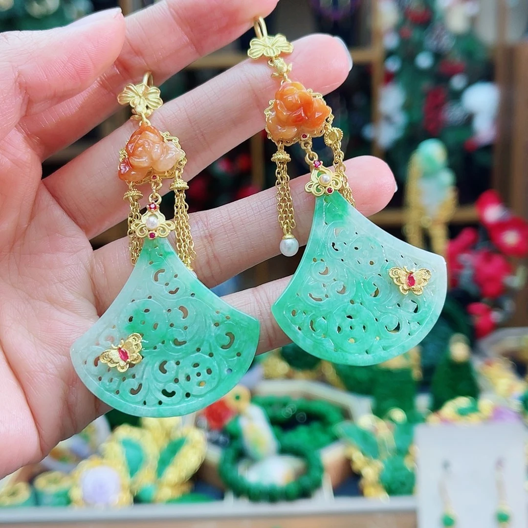 合金翡翠耳饰48小时鉴赏期1