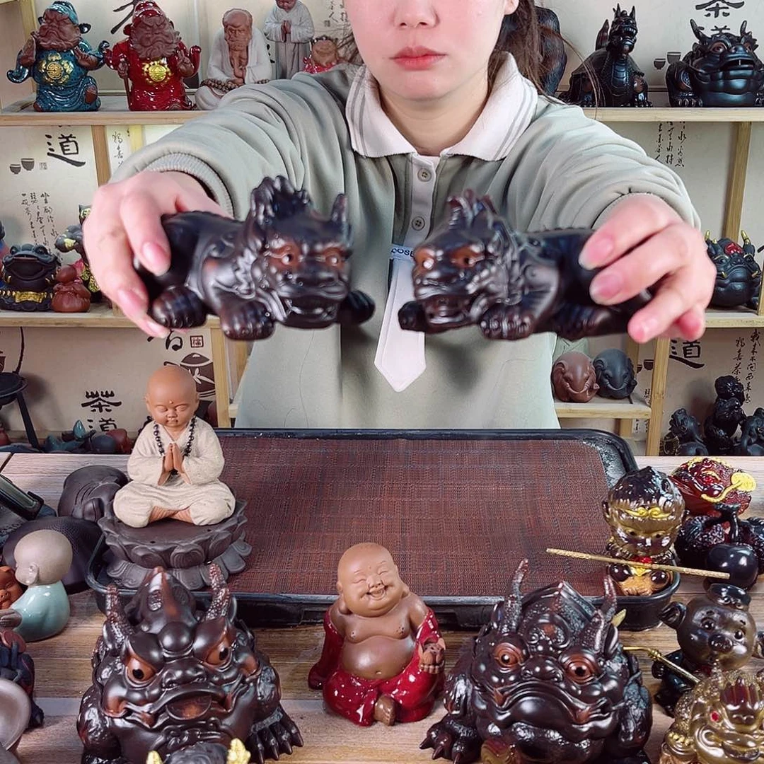 紫砂茶宠紫陶树脂茶宠摆件