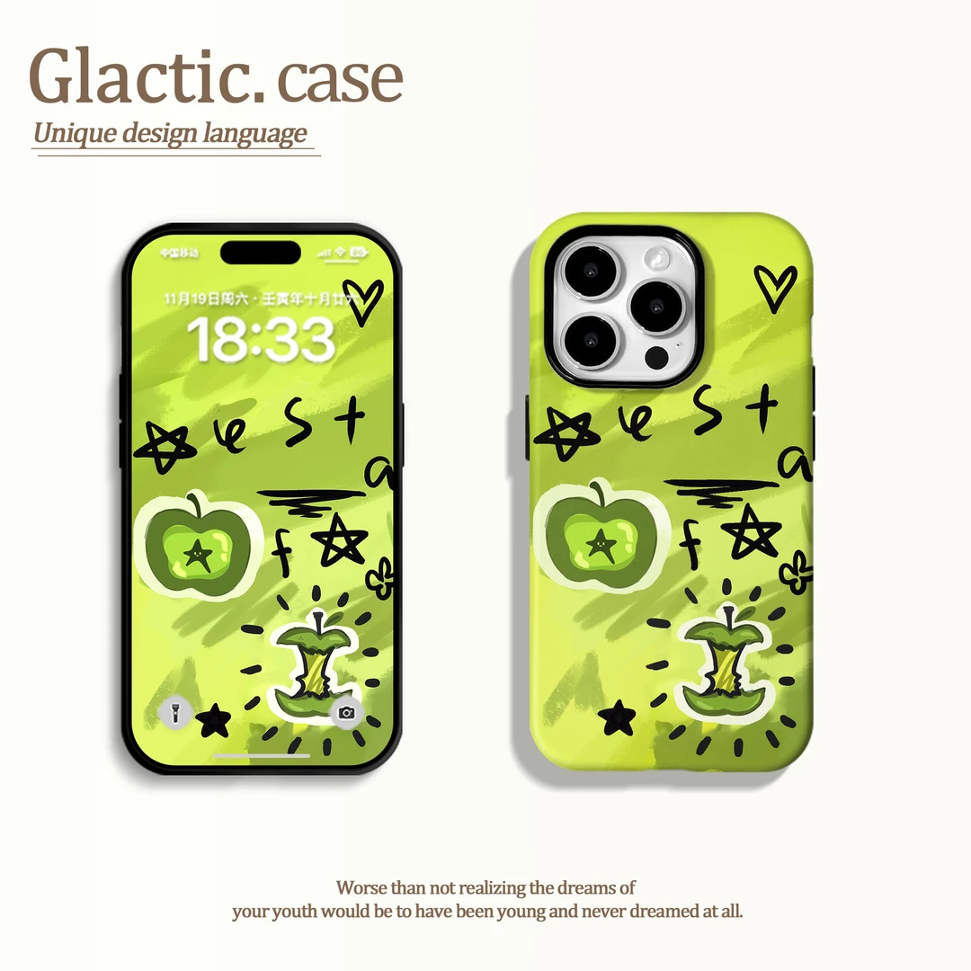 适用于苹果16华为OPPO小米VIVO高级感小众二合一菲林手机壳GA1085