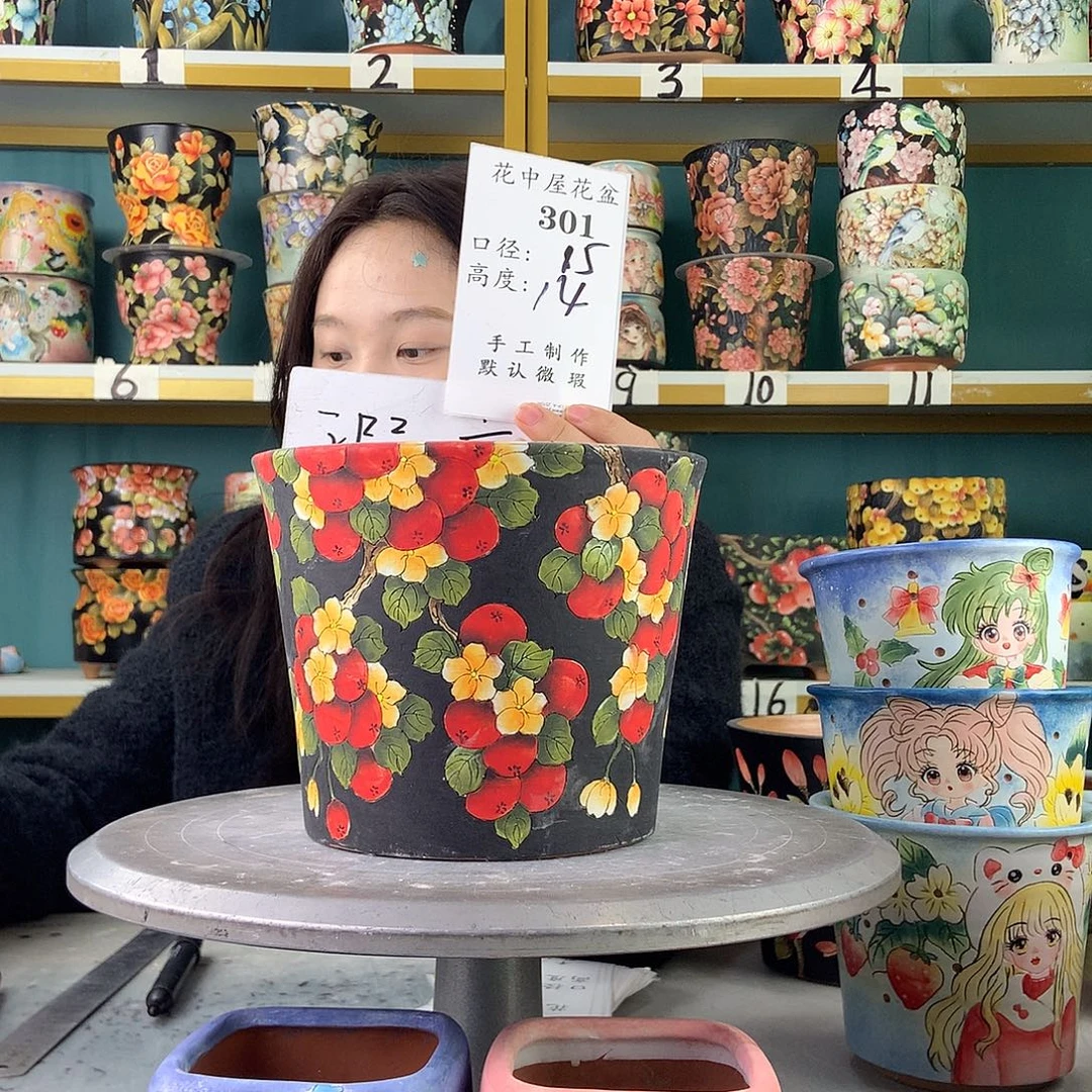陶景德镇手工花盆301