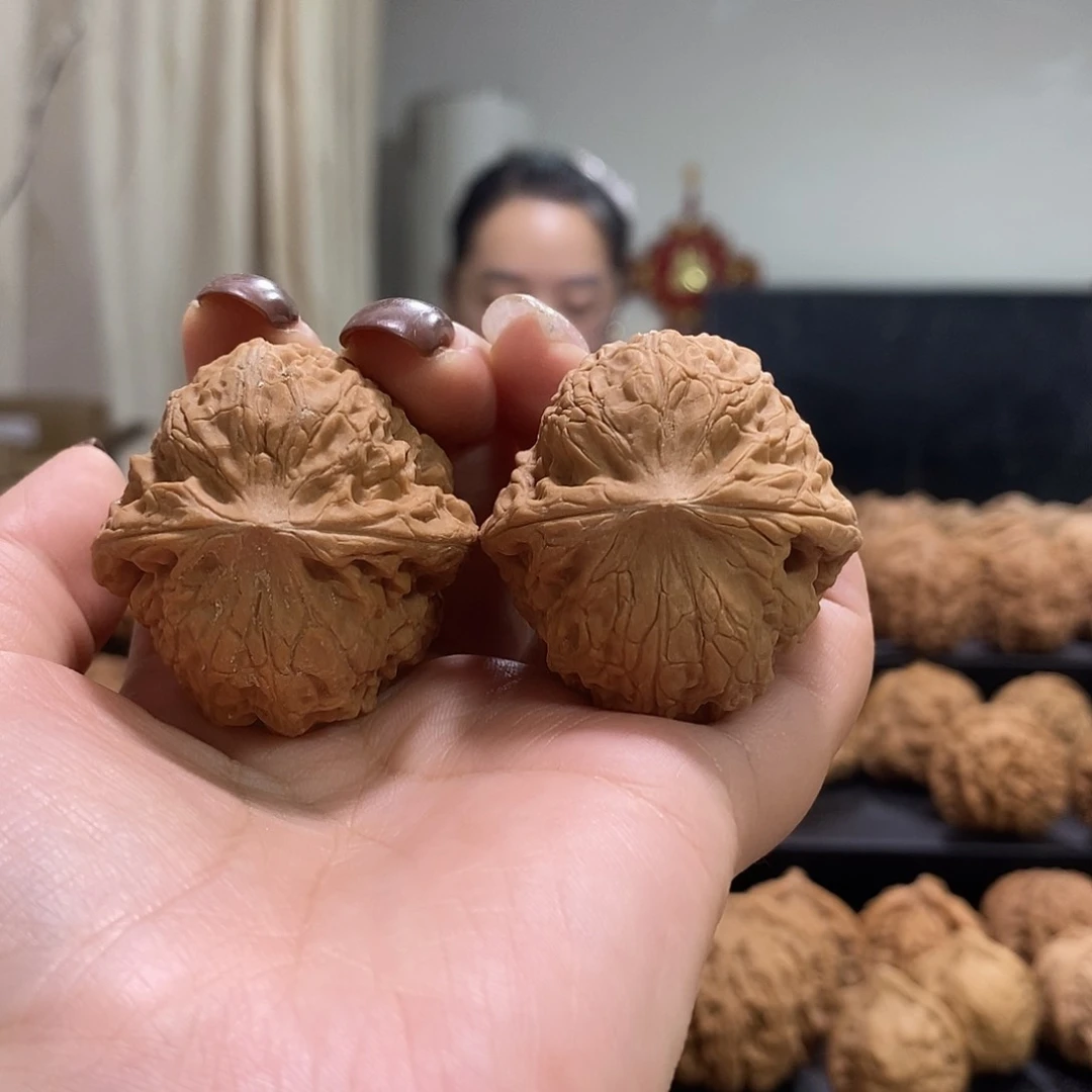 把件文玩核桃38大团圆有水尖