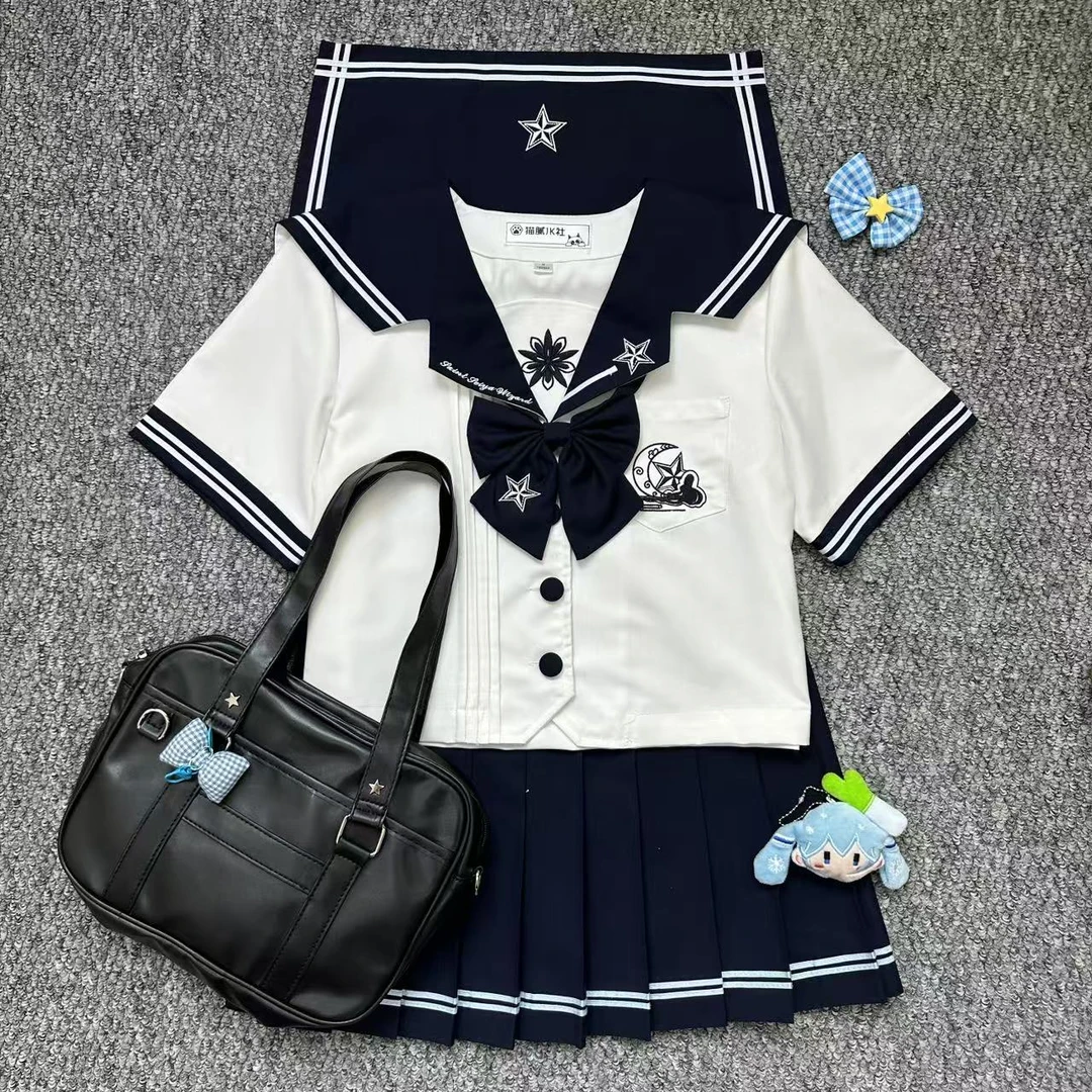 【星矢灵巫】猫腻jk社原创正版百褶裙套装学院风刺绣jk制服水手服