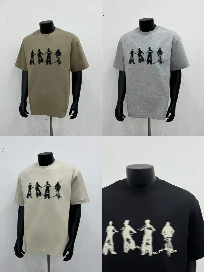 210克重棉氨水墨直喷透气吸汗凉爽冰夏季新品圆领短袖T恤男情侣款