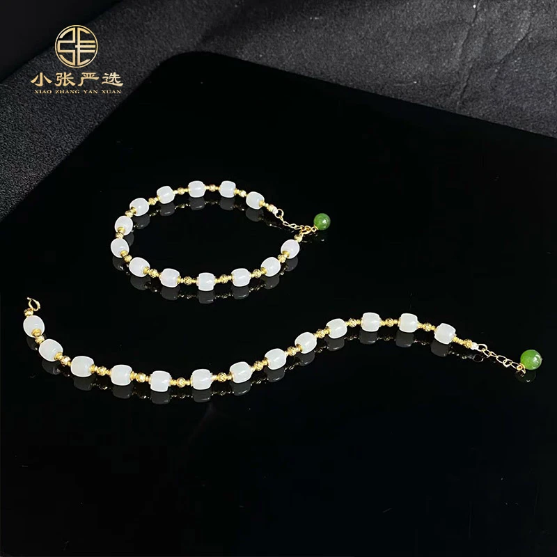 【小张严选】XPY109 和田玉白玉设计款手链 5mm 多样发其一