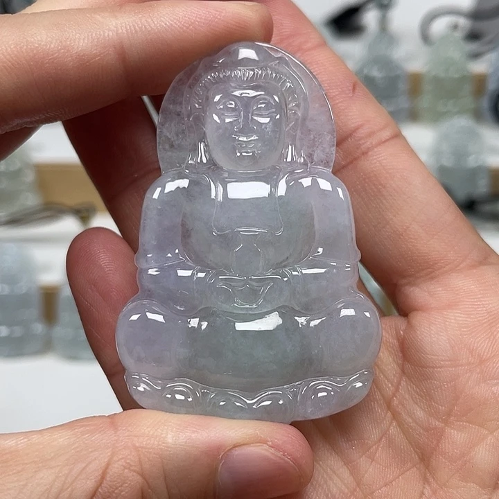 翡翠未镶嵌颈饰天然缅甸翡翠A货观音57号