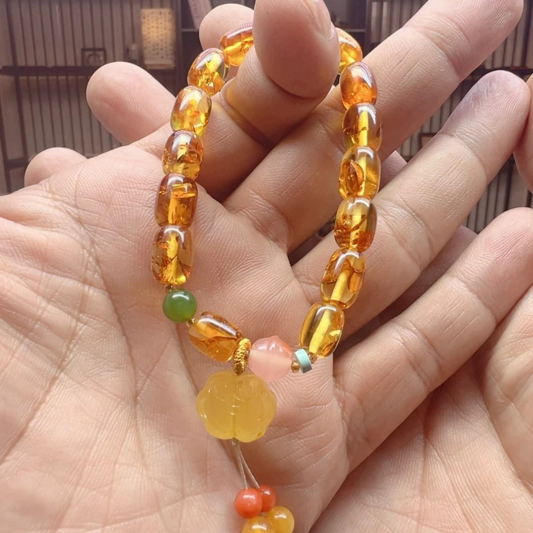琥珀手链未镶嵌花珀手串