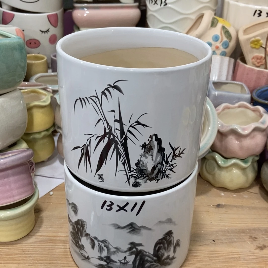 红陶高温陶瓷花盆