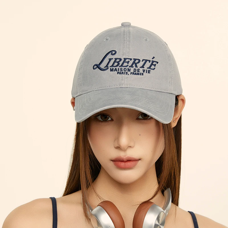 【LIBERTE PARIS】字母刺绣美式棒球帽百搭纯色韩系纯棉软顶鸭舌帽
