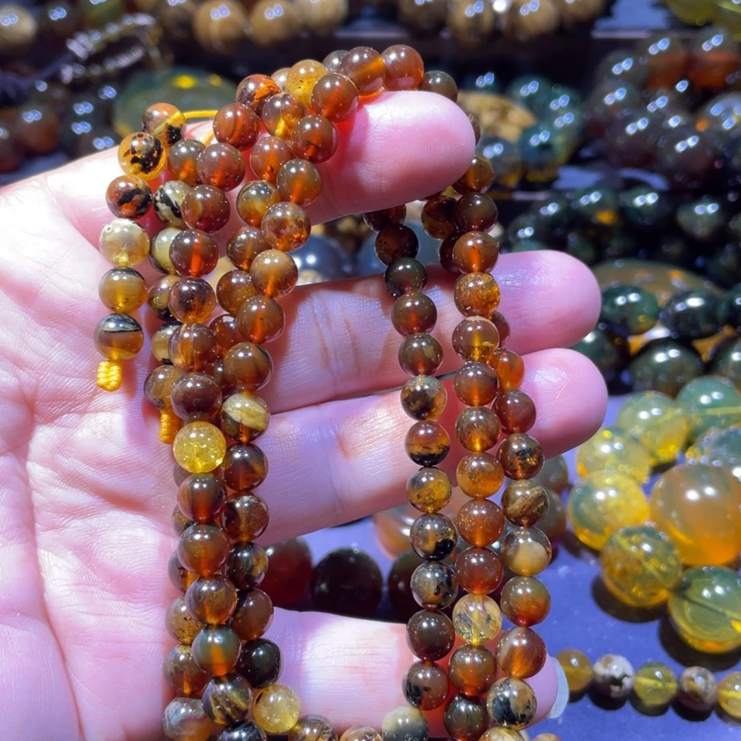 琥珀未镶嵌手链天然