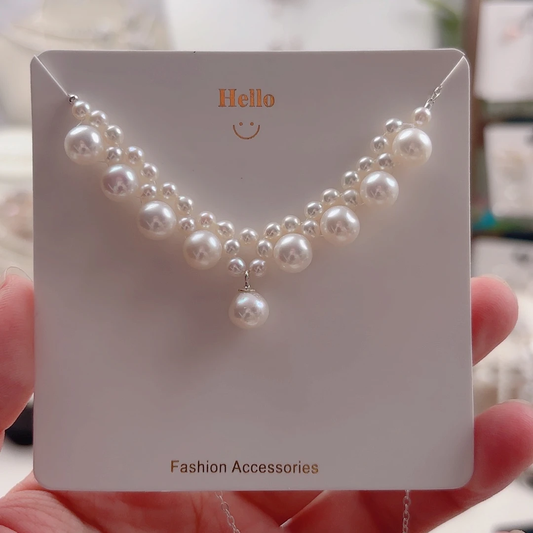 淡水珍珠银S925镶嵌颈饰