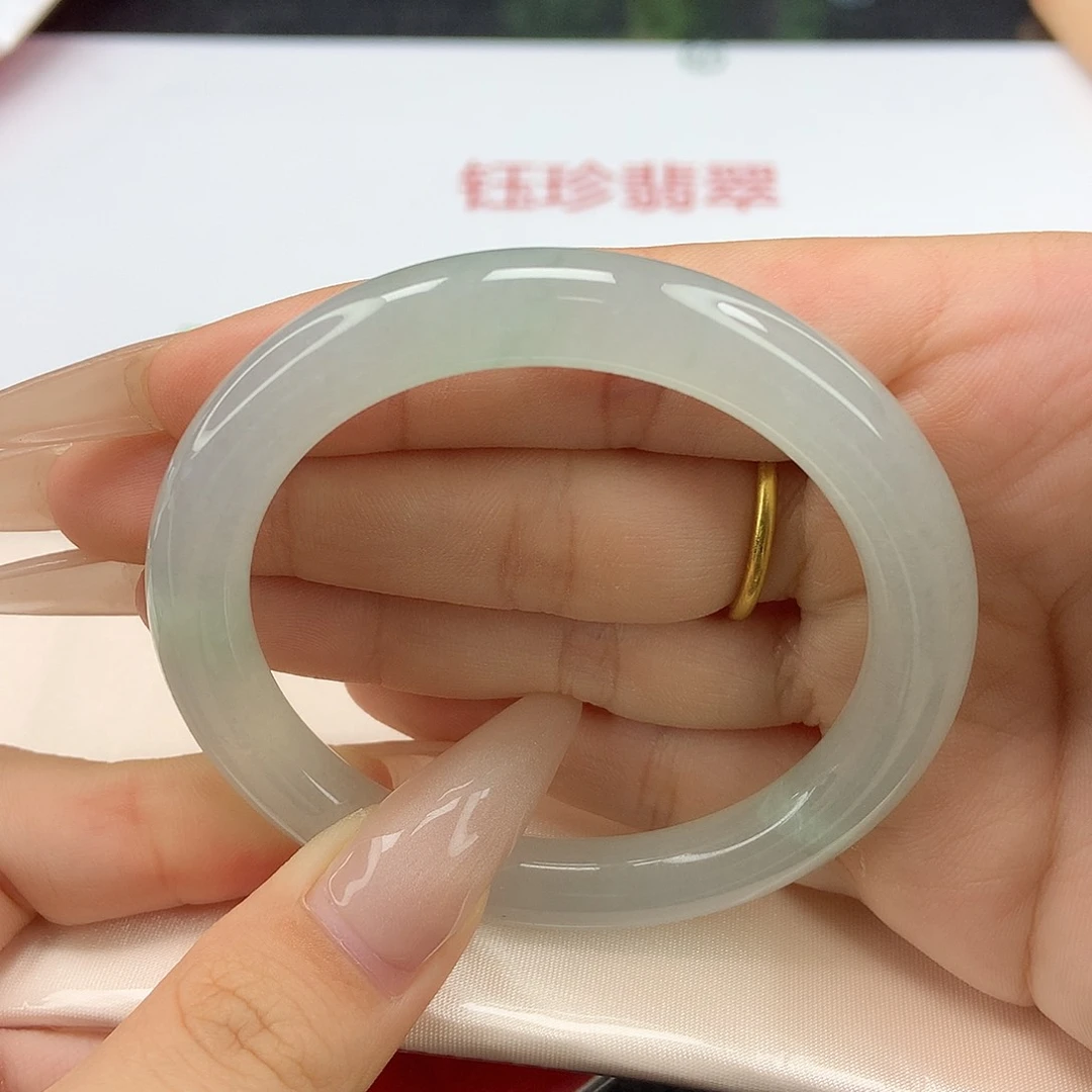 未镶嵌手镯翡翠54圈口圆条