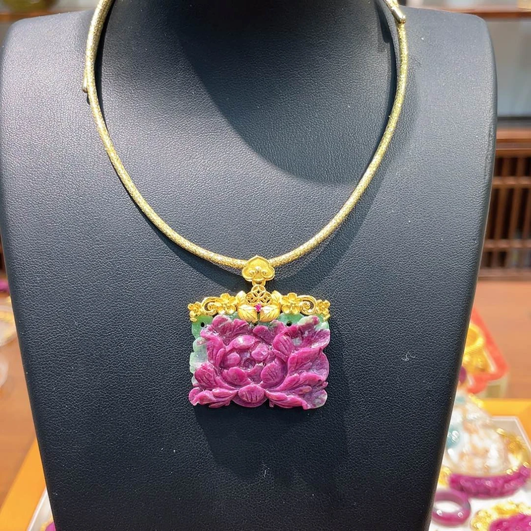 锦纶非金属吊坠红宝