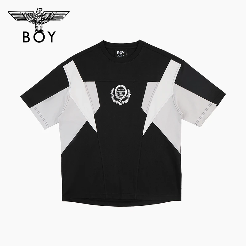 BOY25新款夏季男款户外宽松暗纹印花时尚潮牌短袖T恤M01209