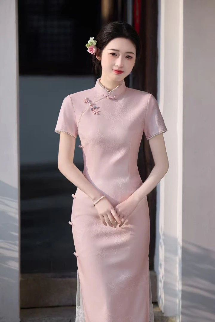 【念兰】上上签 夏季新中式粉色旗袍2025新款改良少女气质日常国风