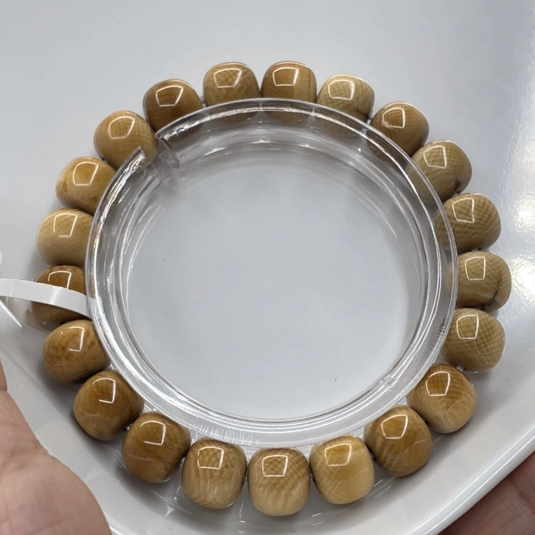 猛犸象牙手串/手链/手镯10✖️9黄金冰咖满纹个别轻微瑕