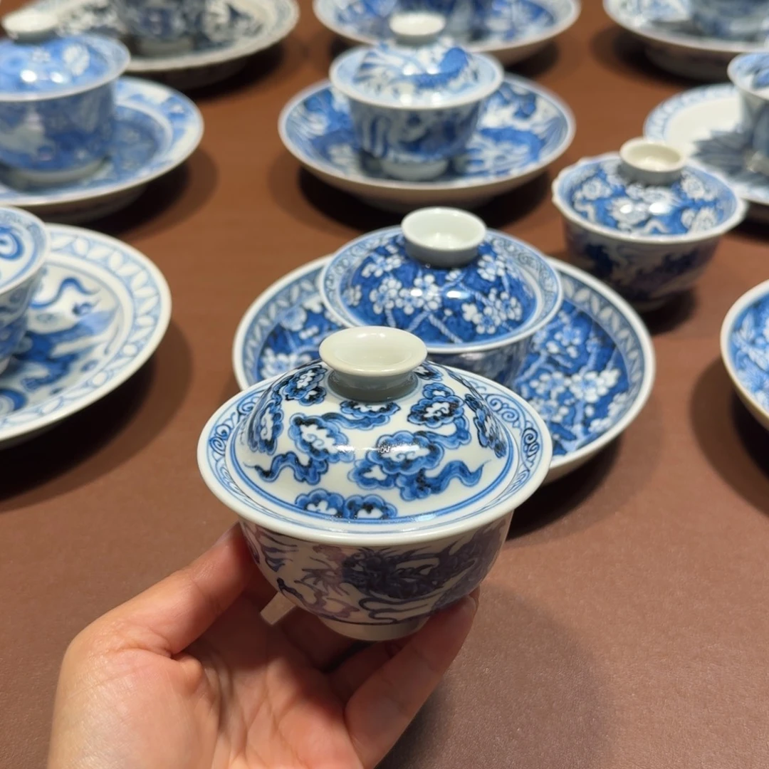 手工手绘茶具盖碗