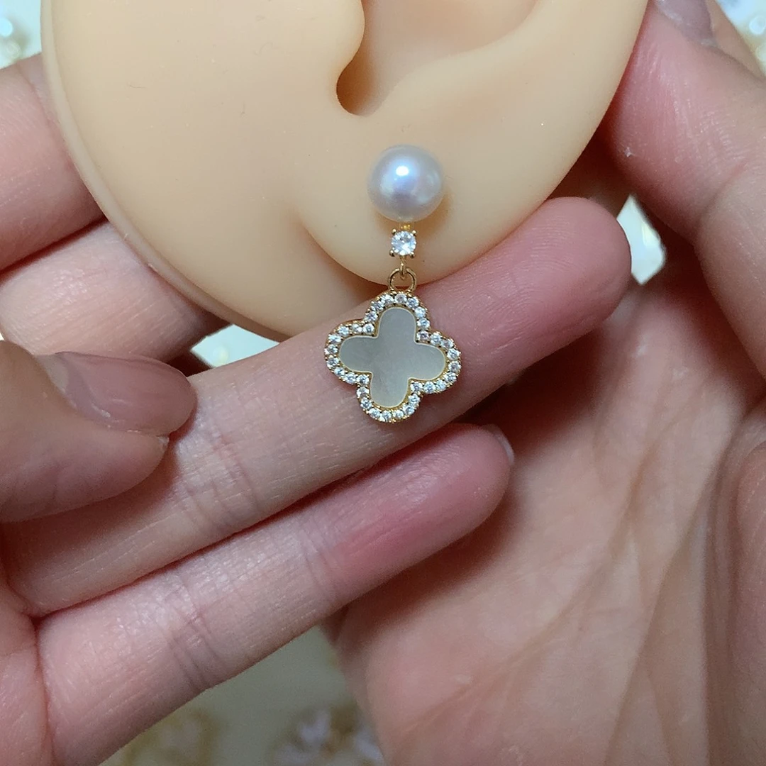 淡水珍珠耳饰合金