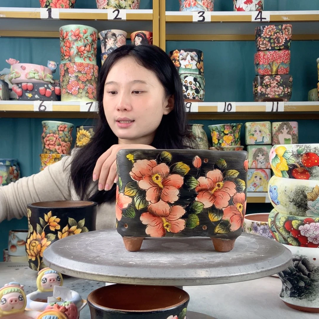 景德镇手工花盆820