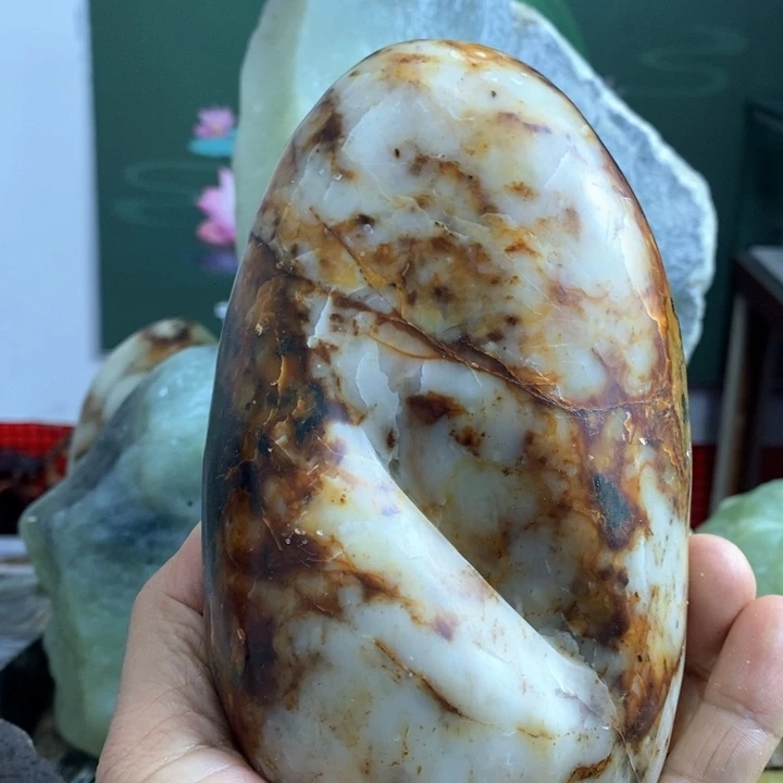 蛇纹石玉珠宝岫玉原石未镶嵌