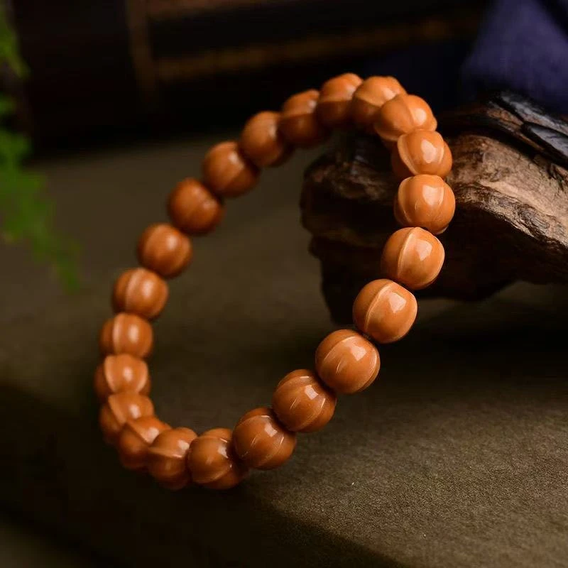 猴头核桃手串鲨鱼鳍精工雕刻鲨鱼背单圈佛珠念光珠文玩高端【620】