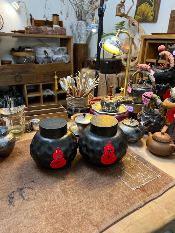 【诺诺的茶】捡漏足锡茶叶罐 复古做旧 茶道 茶周边