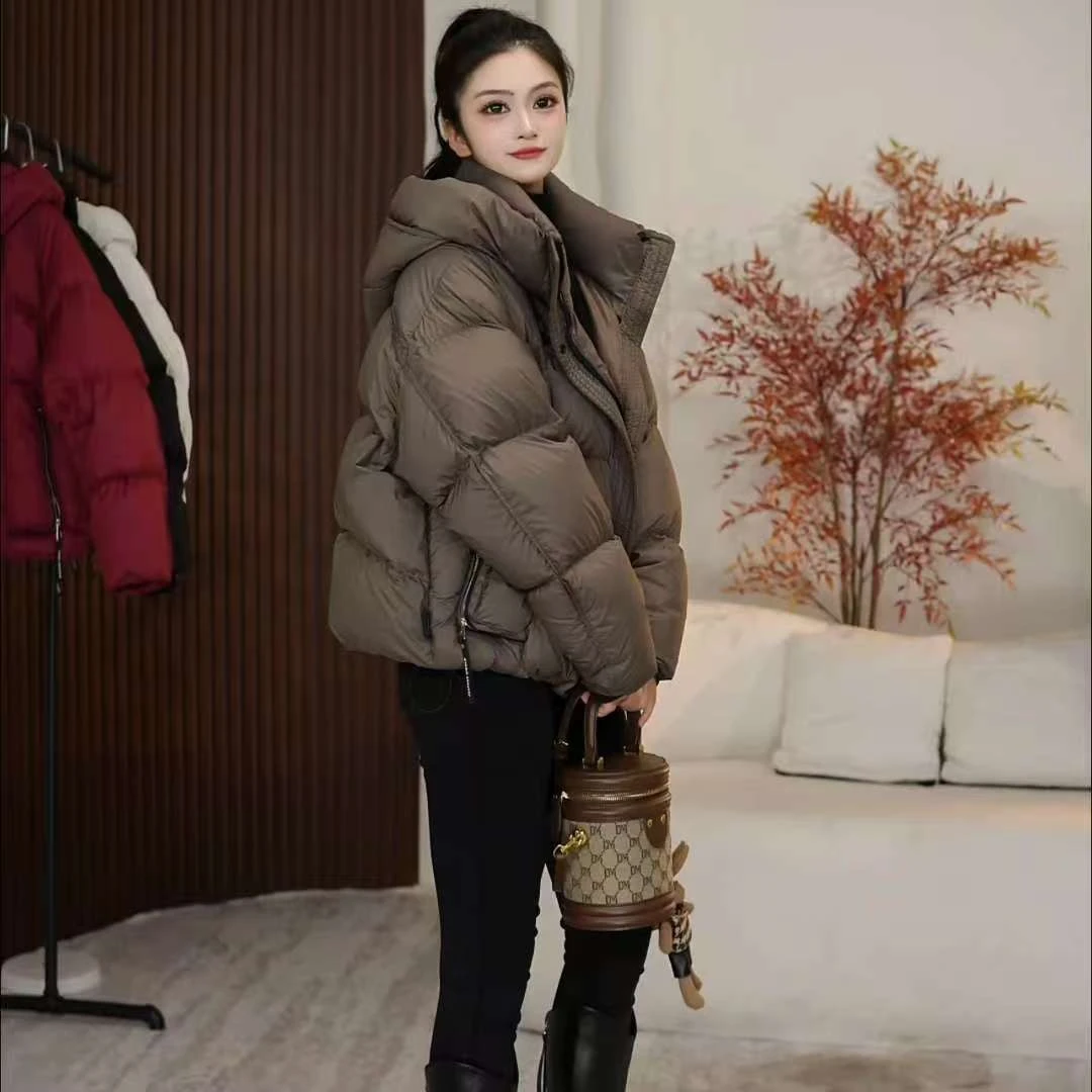 爆款短款羽绒服女韩版宽松连帽冬装外套