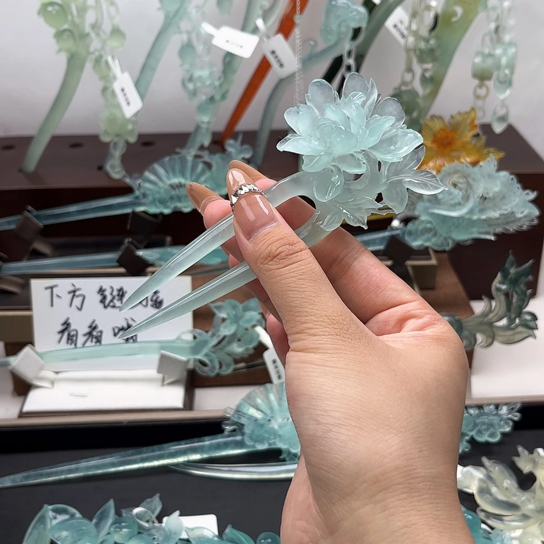 未镶嵌蛇纹石玉发饰