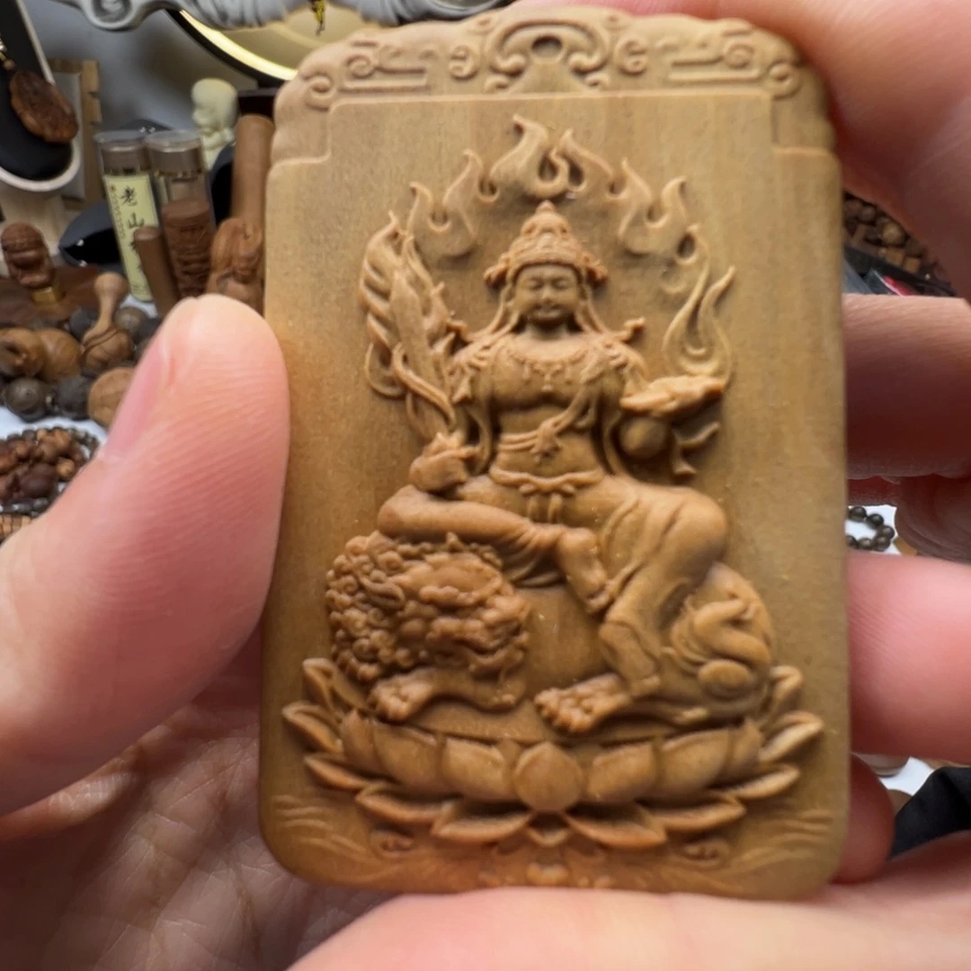 檀香木顺纹老山檀文殊