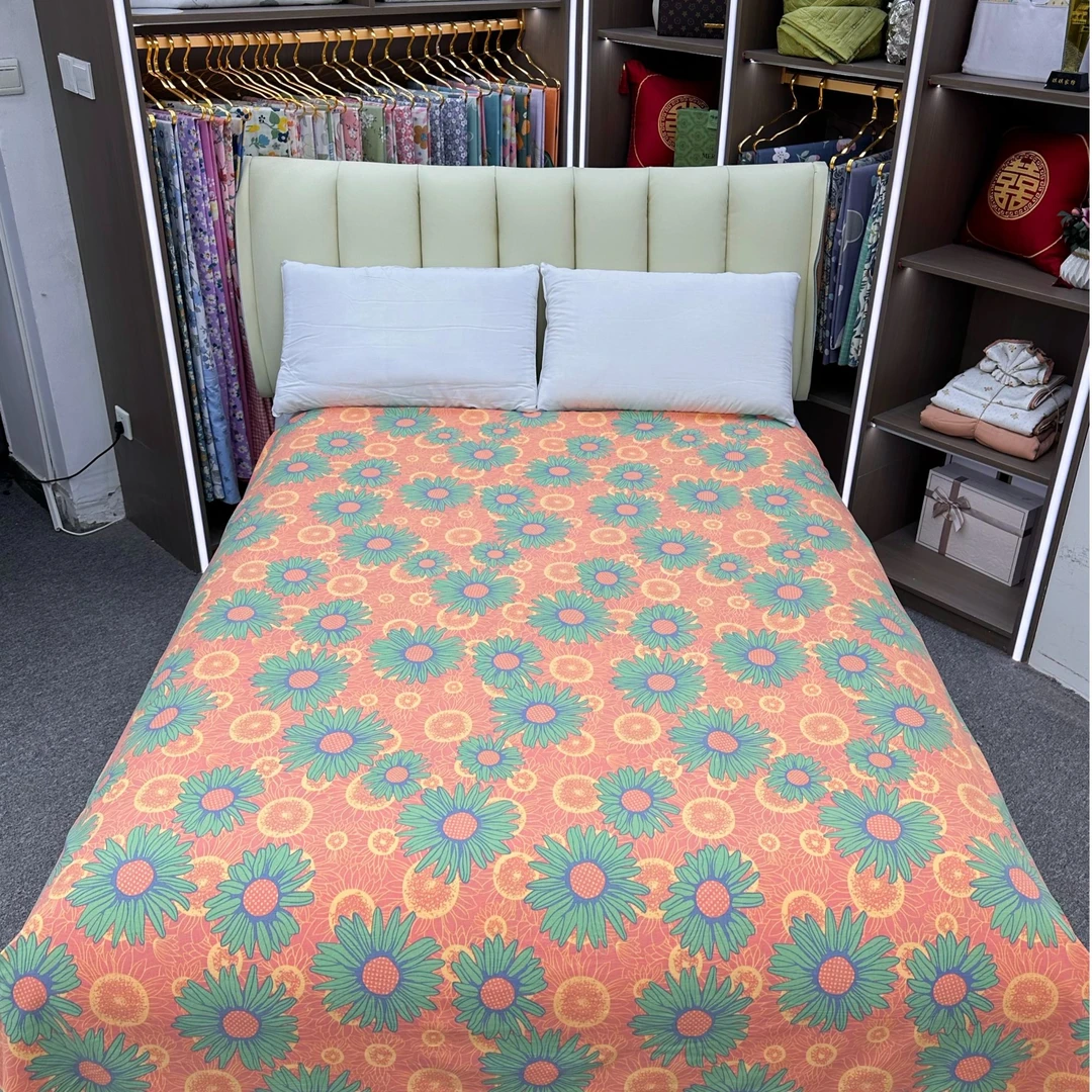 新款优肤被罩--踏春桔亲肤单双人四时透气高级感性价比被罩精梳