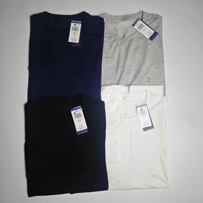 日常纯色绣标圆领T恤经典