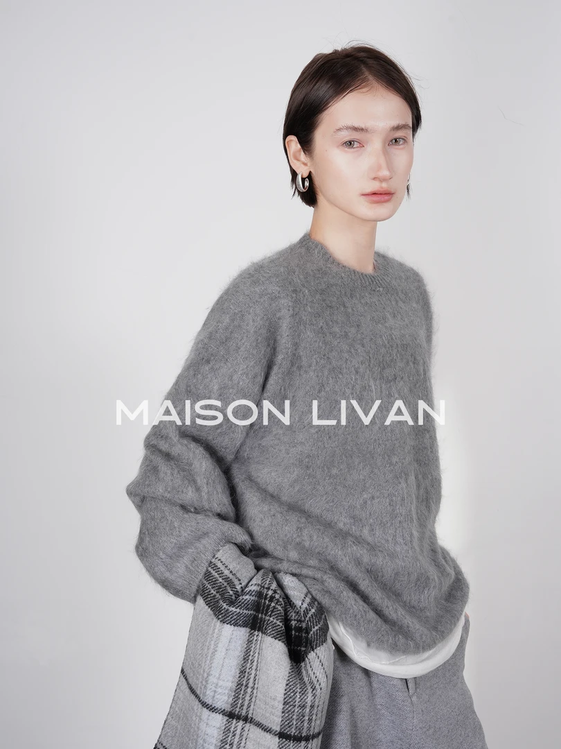 MaisonLivan慵懒风软糯感100纯羊毛衫女秋冬羊毛毛衣
