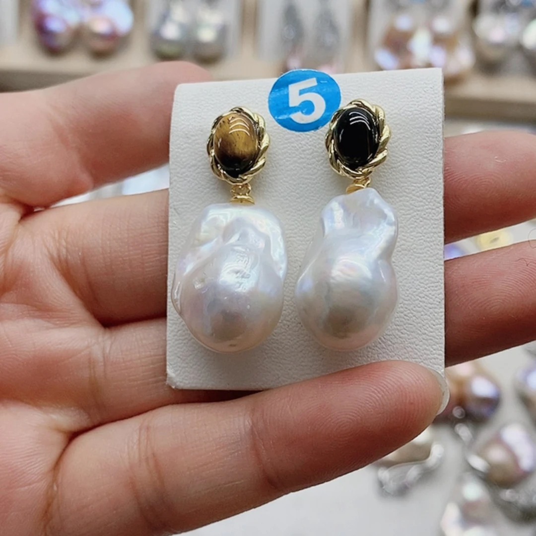 【闪购商品】淡水珍珠耳饰银S925镶嵌