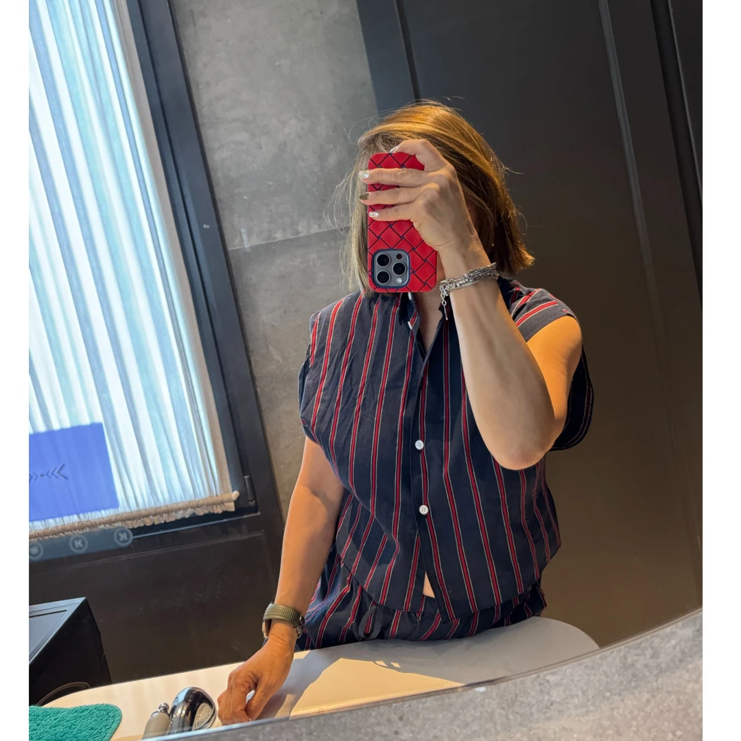 COCOLINDA| 超薄慵懒条纹无袖衬衫k1424