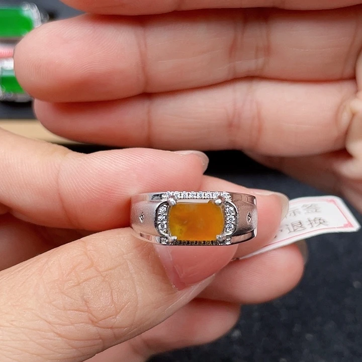 翡翠银S925镶嵌戒指编号0109没运费险