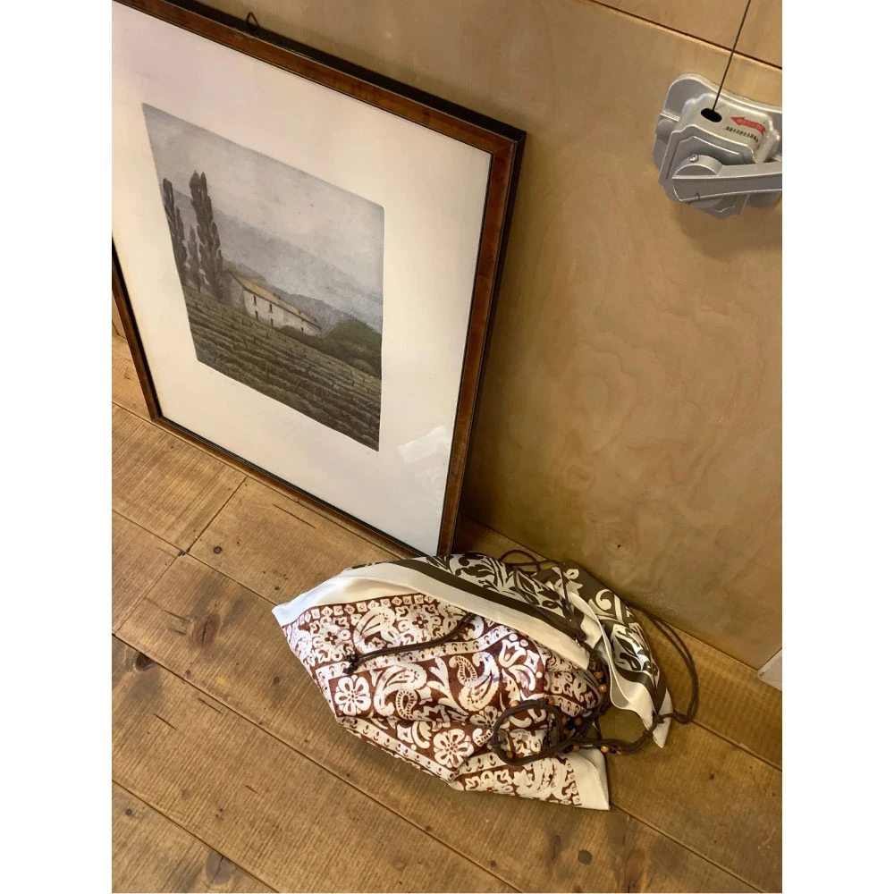 韩系帆布包女2025新款方巾印花休闲绳编单肩斜挎包小众手提购物袋