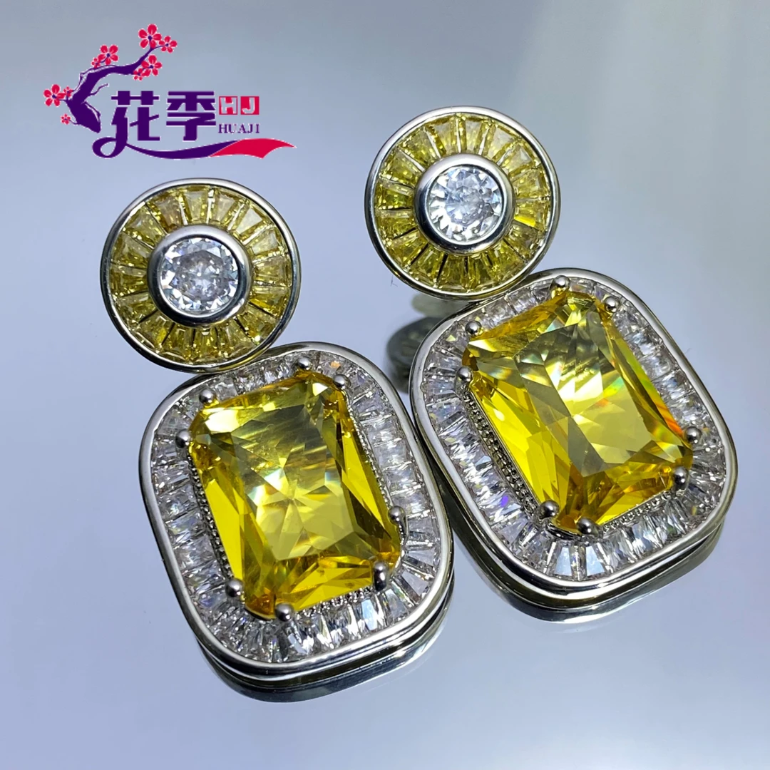 【花季】 原创金丝雀黄炫彩强荧光耳坠G465