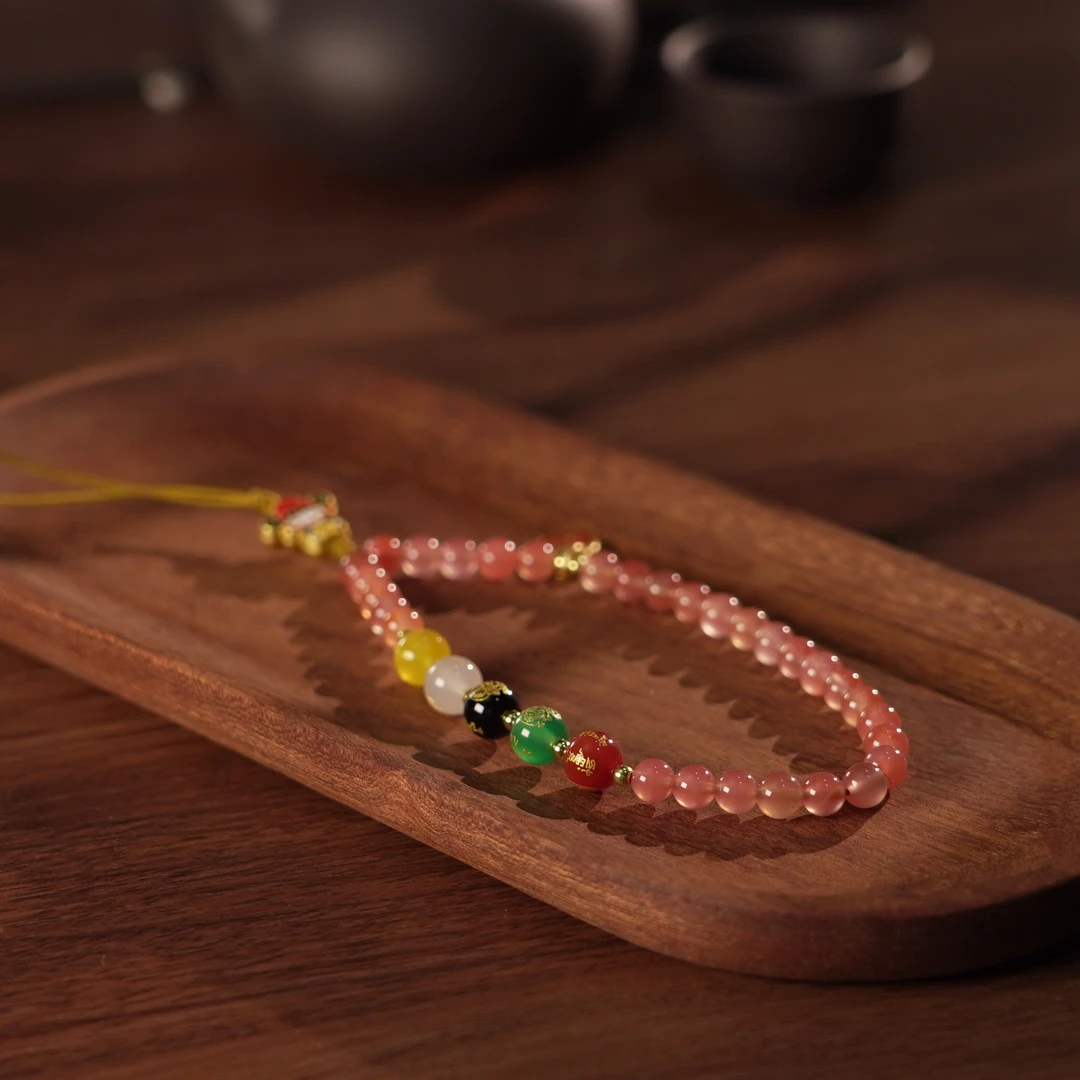 【睿泽赏宝】南红五路财手机挂件5-8mm HD2279